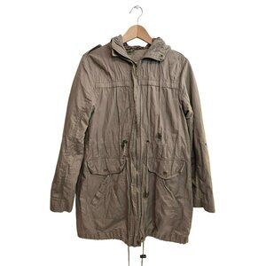 Denim & Co Outerwear Jacket Zipper Animal Print Inside Hood Women Size 6 (UK 10)